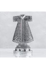Kaftan Motifli Esmaül Hüsna Işleme - Gümüş Renk - Ebat : 14 X 27 Cm.