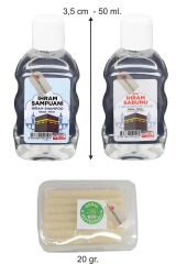 İhram Temizlik Seti, 3'lü Set, İhram Sabunu, İhram Şampuanı, Zeytinyağlı Katı Sabun - 1 SET