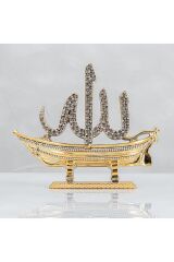Sandal Allah Lafızlı Esmaül Hüsnalı - Altın Renk - Ebat : 27 X 23 Cm.