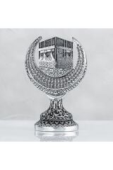 Hilal Esmaül Hüsna Kabe Motifli - Gümüş Renk - Ebat : 17 X 25 Cm.