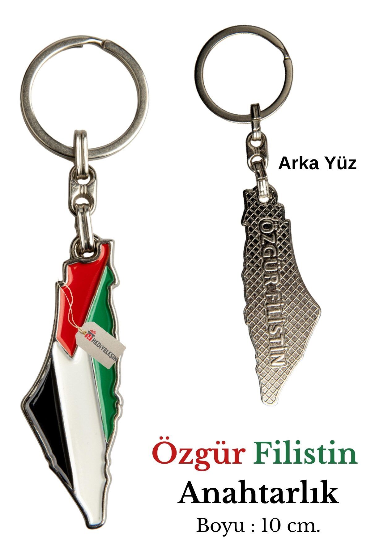 Özgür Filistin Anahtarlık, Metal, Filistin Haritası Şeklinde - 3 ADET
