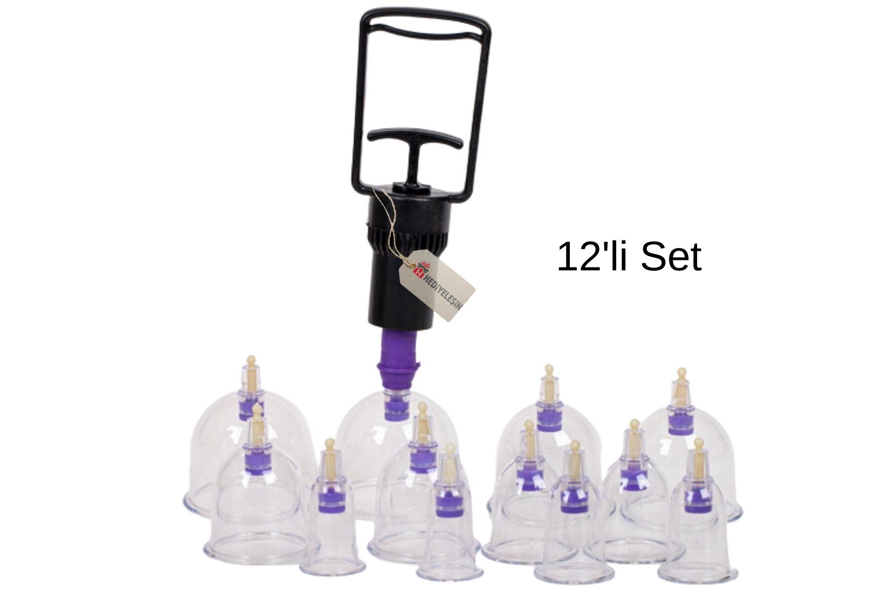 Hacamat Kupa Seti ve Pompası - 12 Kupalı - 1 SET