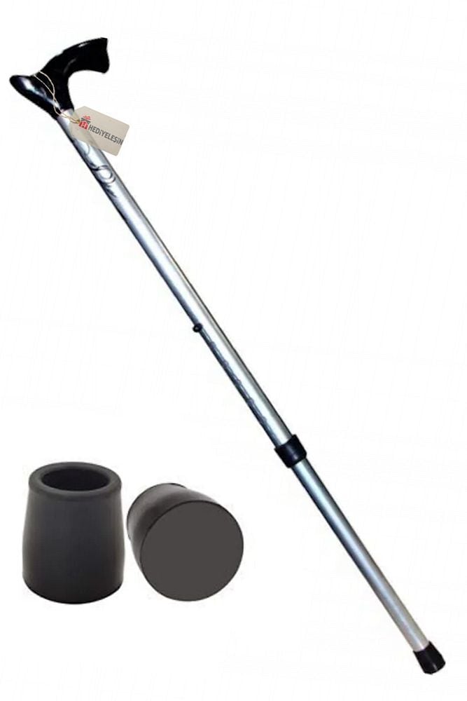 Baston, Alüminyum Ayarlamalı Baston, Asa, 6 Kademeli - (Min:83,5-Mak:96 cm)