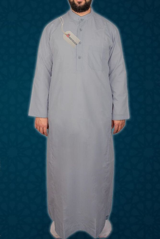 Erkek Fistan, Cellabiye, Namaz, Hac ve Umre Kıyafeti - GRİ
