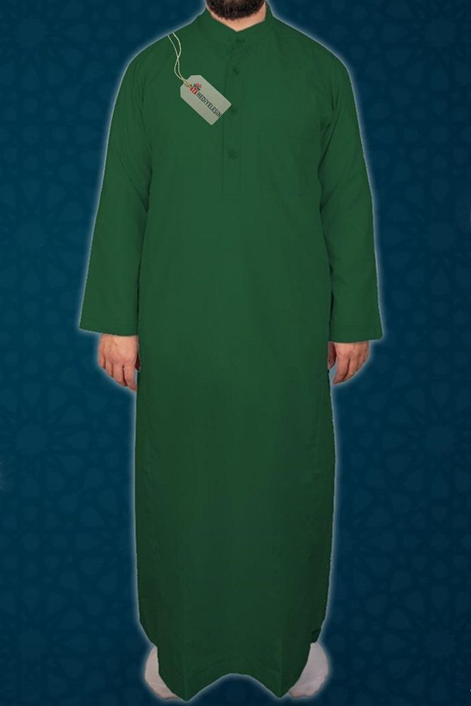 Erkek Fistan, Cellabiye, Namaz, Hac Ve Umre Kıyafeti - Yeşil