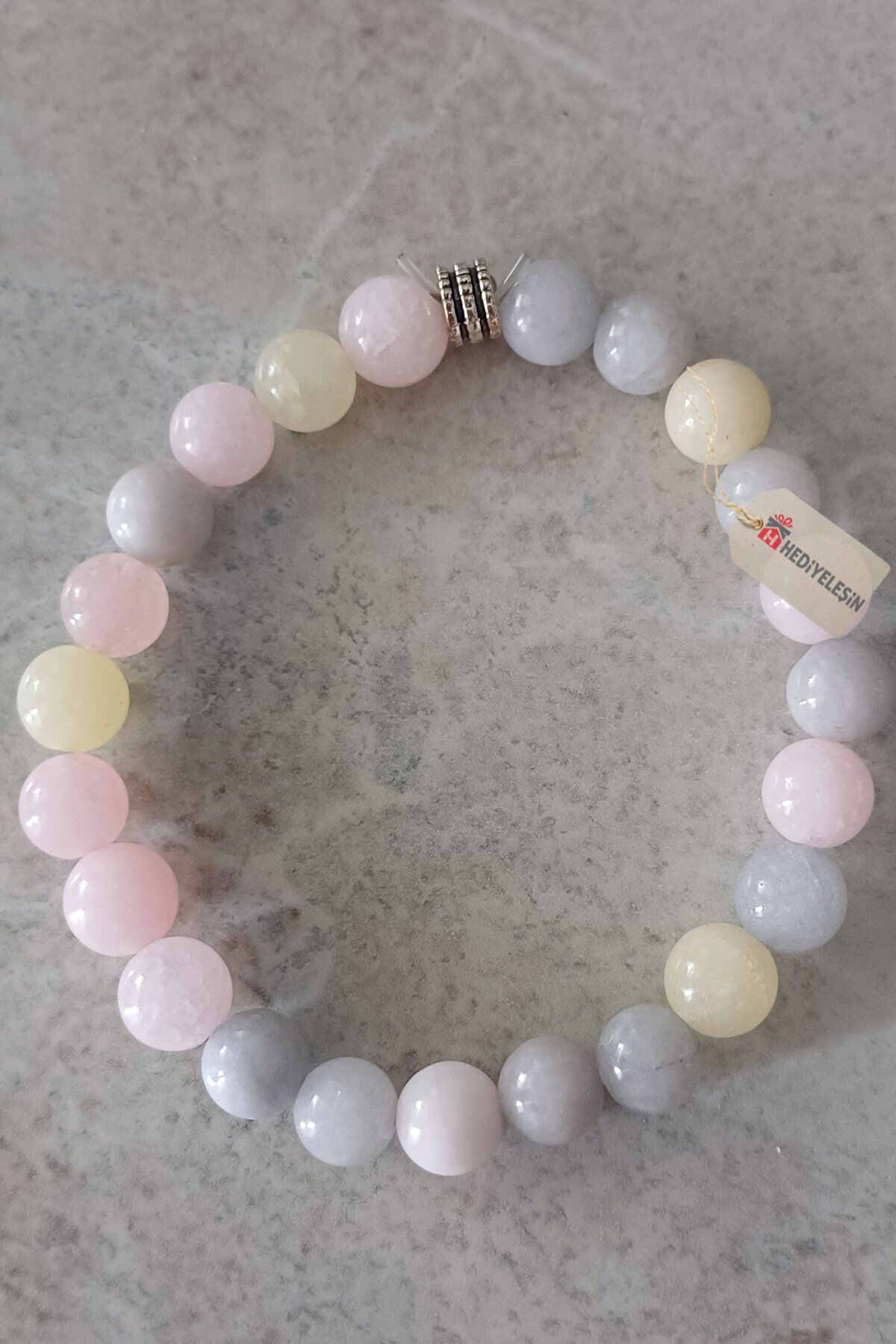 Morganit Doğal Taş Bileklik - 8 mm.