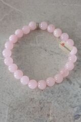 Pembe Kuvars Doğal Taş Bileklik - 8 mm.
