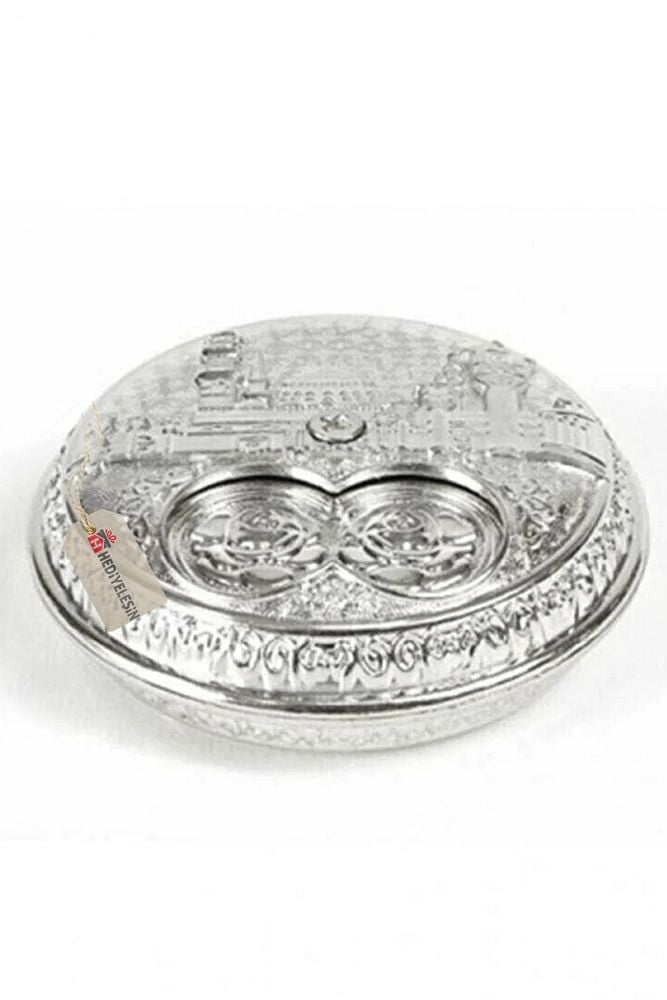 Büyük Metal Kokuluk, Esans Kabı, Koku Sürme Kabı, Gümüş Rengi - 6 cm.