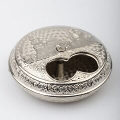 Büyük Metal Kokuluk, Esans Kabı, Koku Sürme Kabı, Gümüş Rengi - 6 cm.