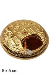 Küçük Metal Kokuluk, Esans Kabı, Koku Sürme Kabı, Altın Rengi - 5 cm.