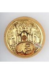 Küçük Metal Kokuluk, Esans Kabı, Koku Sürme Kabı, Altın Rengi - 5 cm.