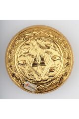 Küçük Metal Kokuluk, Esans Kabı, Koku Sürme Kabı, Altın Rengi - 5 cm.