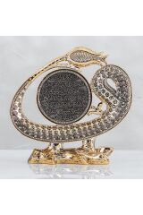 Laleli Ayetel Kursi Vav Esmaül Hüsnalı - Altın Renk - Ebat : 22 X 21 Cm.