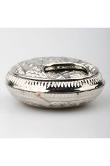Küçük Metal Kokuluk, Esans Kabı, Koku Sürme Kabı, Gümüş Rengi - 5 cm.