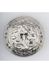 Küçük Metal Kokuluk, Esans Kabı, Koku Sürme Kabı, Gümüş Rengi - 5 cm.