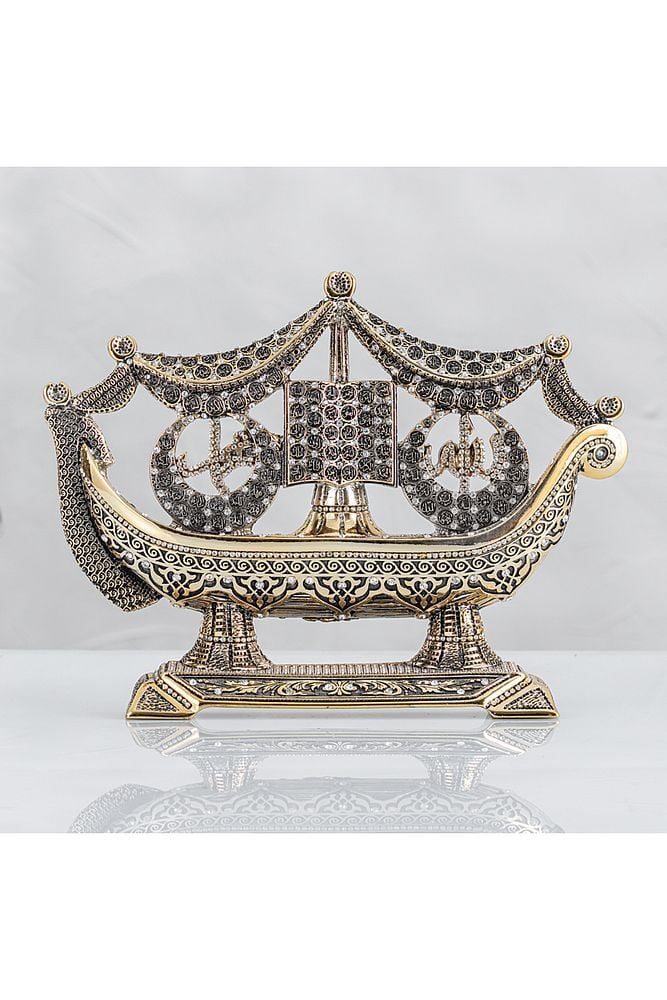 Hilal Gemi Esmaül Hüsnalı - Altın Renk - Ebat : 34 X 26 Cm.