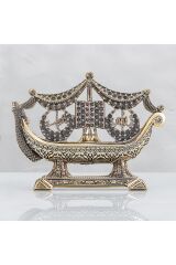Hilal Gemi Esmaül Hüsnalı - Altın Renk - Ebat : 34 X 26 Cm.