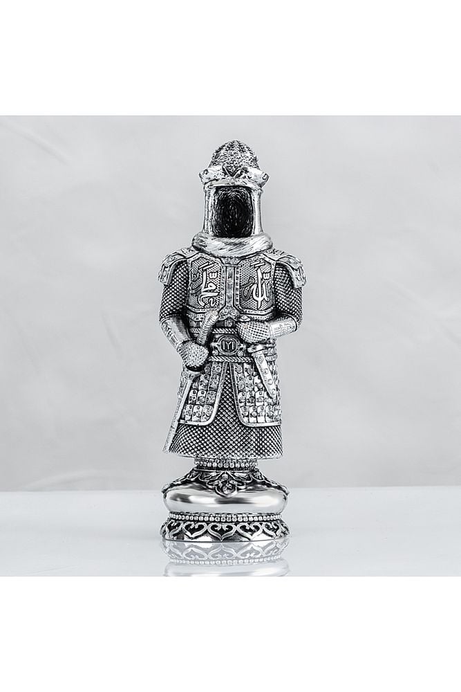 Ertuğrul Zırh Allah Muhammed Lafızlı - Gümüş Renk - Ebat : 8 X 22 Cm.